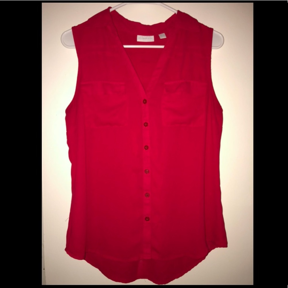 NY&C Button Up Sleeveless Blouse